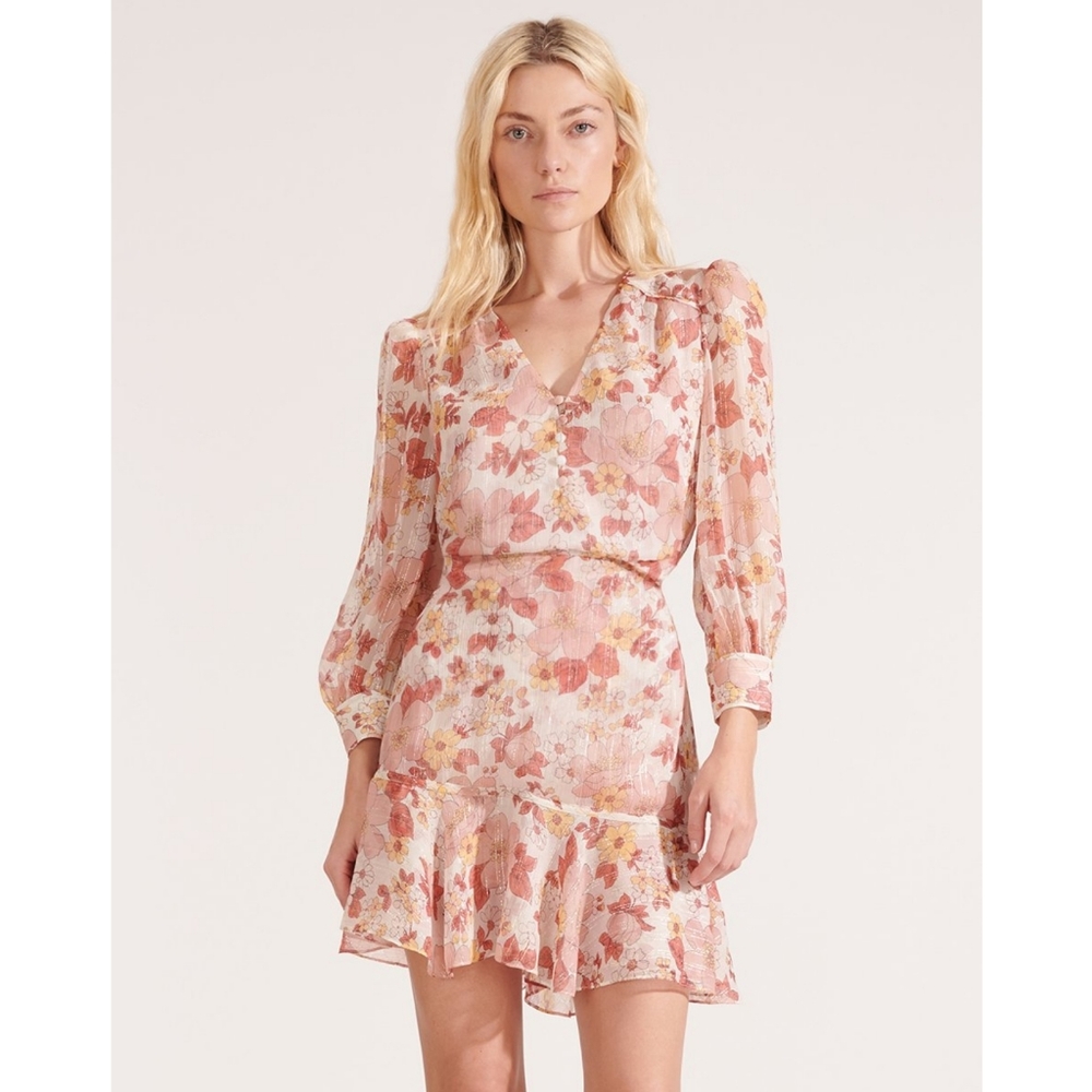 Veronica Beard Cybil Floral Shimmer Mini Dress